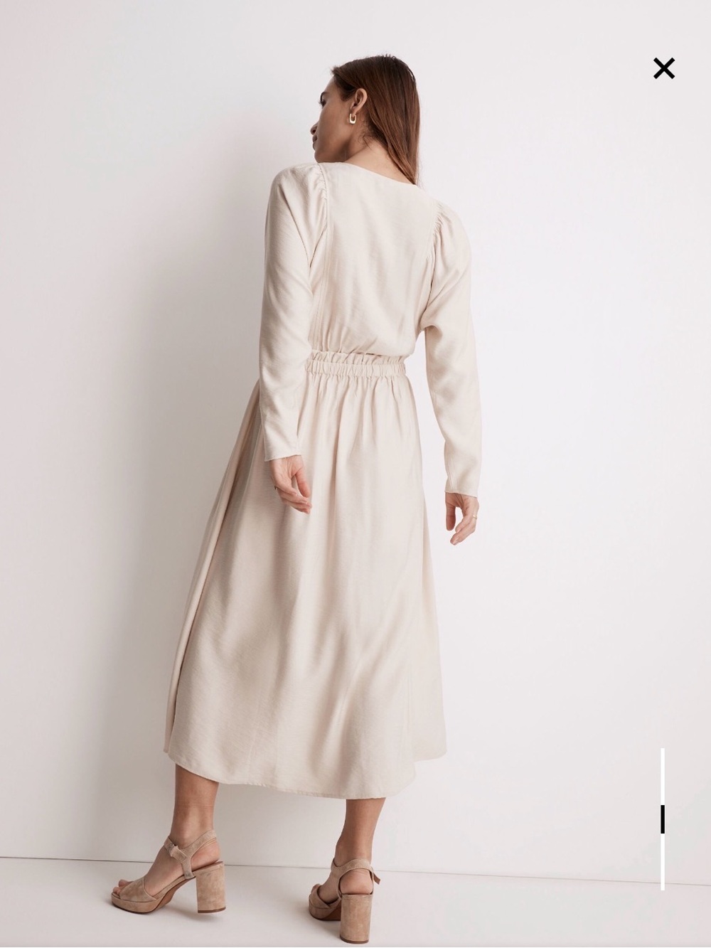 Madewell Tie-Front Paperbag Midi Dress Size L Never Worn - Picture 5 of 15